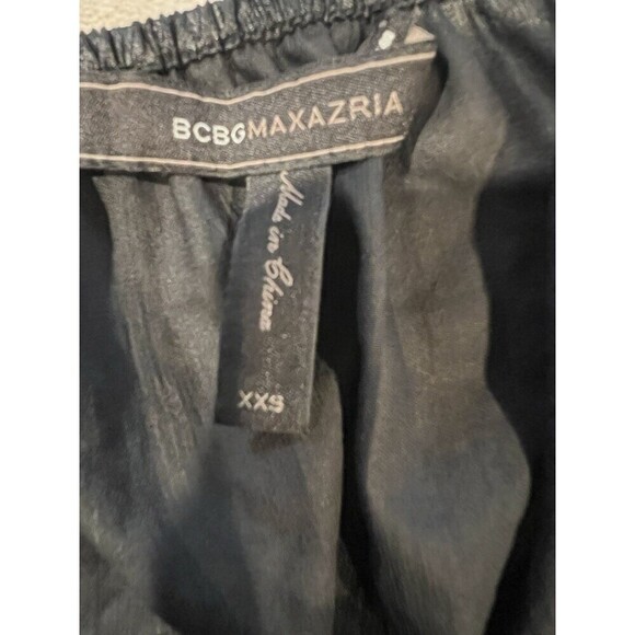 BCBGMAXAZRIA CLADIANA METALLIC BLACK DRESS WITH POCKETS SIZE XXS - Picture 6 of 7